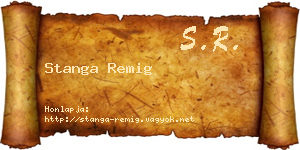Stanga Remig névjegykártya